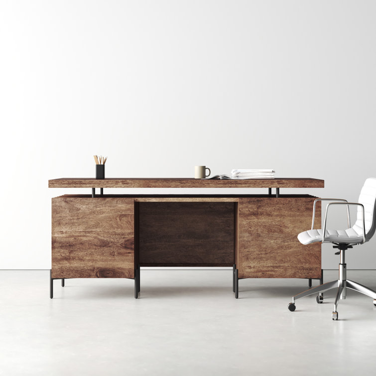 Django solid deals wood credenza desk